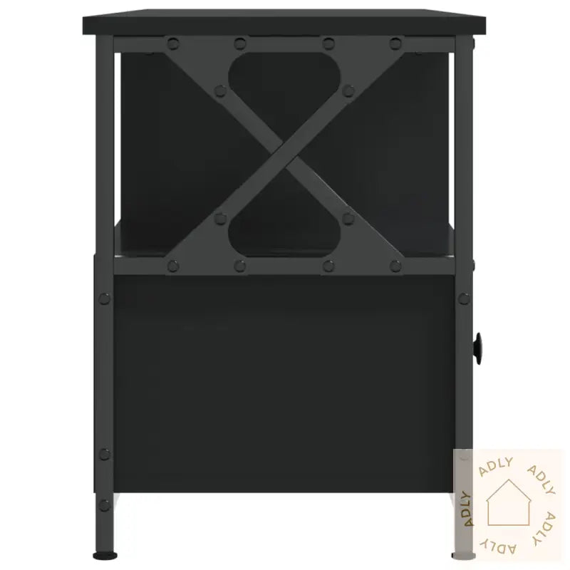Tv-Benk Svart 102X33X45 Cm Konstruert Tre Og Jern