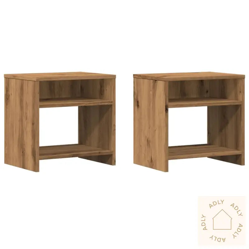 Nattbord 2 Stk Artisan Eik 40X30X40 Cm Konstruert Tre