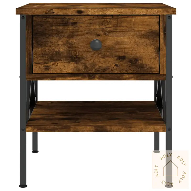 Nattbord 2 Stk Røkt Eik 40X42X45 Cm Konstruert Tre