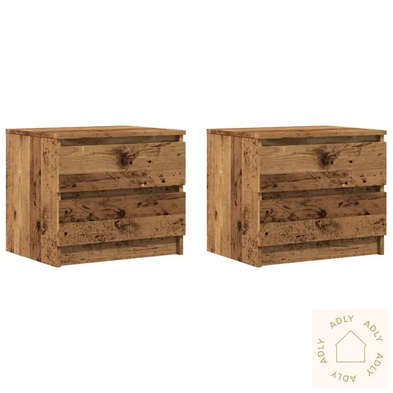 Nattbord 2 Stk Gammelt Tre 50X40X43.5 Cm Konstruert Tre