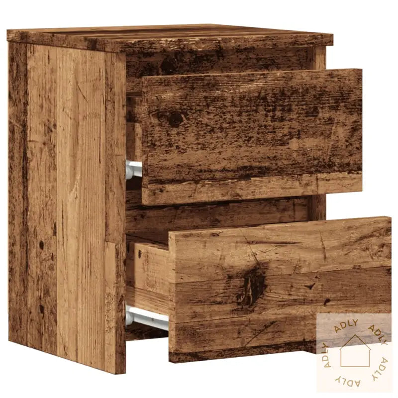 Nattbord 2 Stk Gammelt Tre 30X30X40 Cm Konstruert Tre