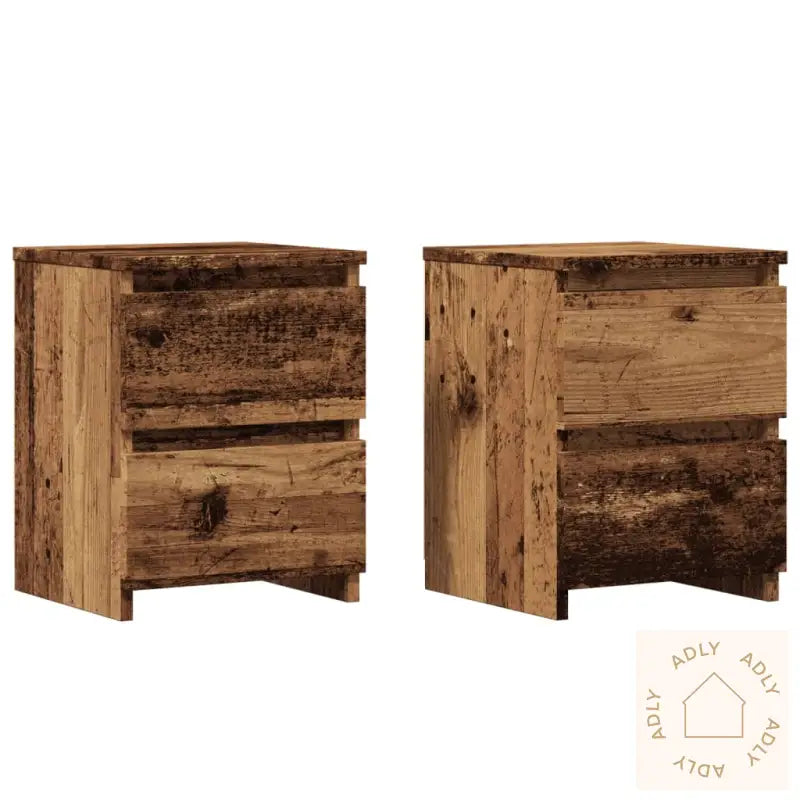 Nattbord 2 Stk Gammelt Tre 30X30X40 Cm Konstruert Tre