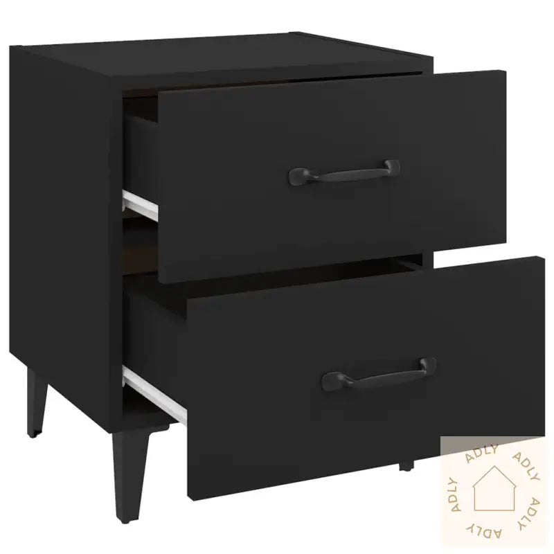 Nattbord 2 Stk Svart 40X35X47,5 Cm