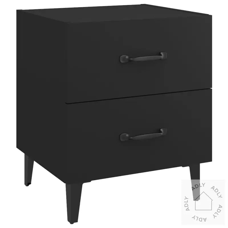 Nattbord 2 Stk Svart 40X35X47,5 Cm