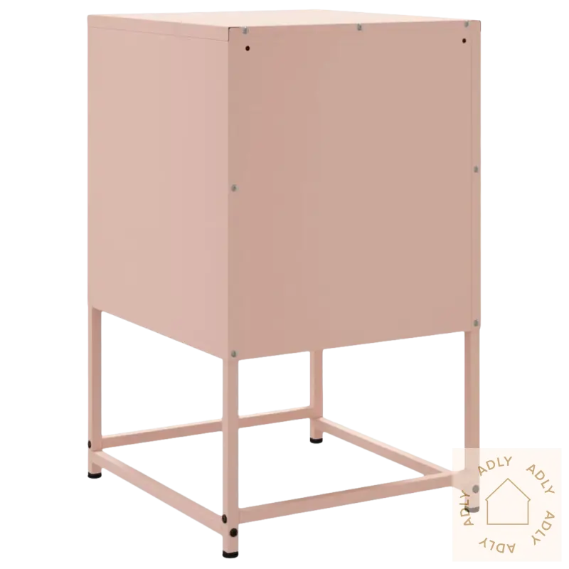 Pink metall nattbord fra industrielle nattbord serie – stilig og robust møbel for soverommet