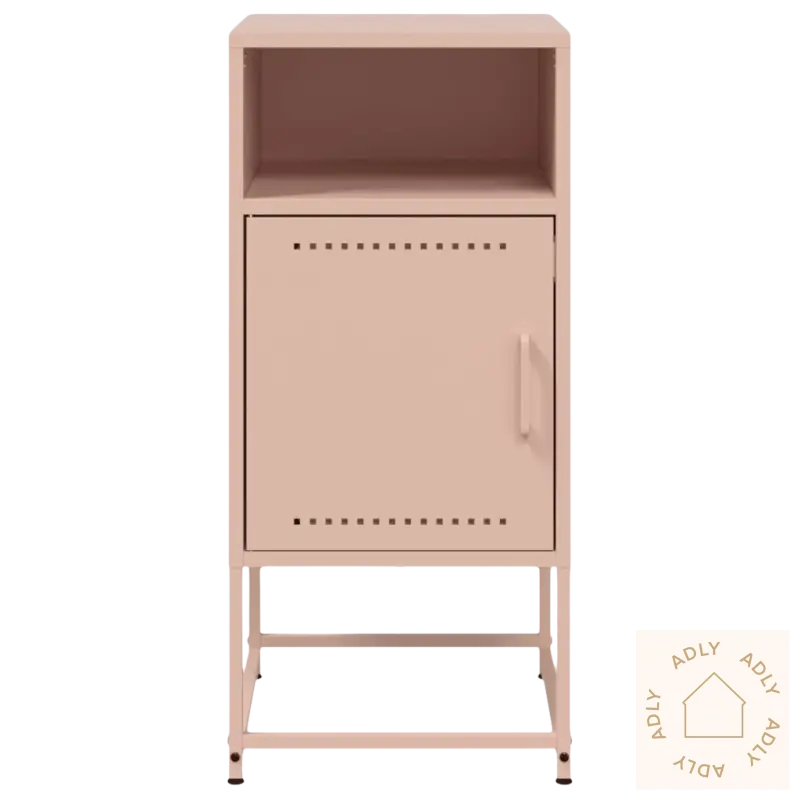 Pink metallskapskap for industrielle nattbord robuste med moderne stil til soverommet