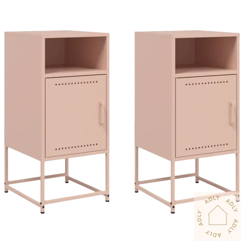 Pink metall nattbord i moderne stil, robuste industrielle nattbord for soverommet