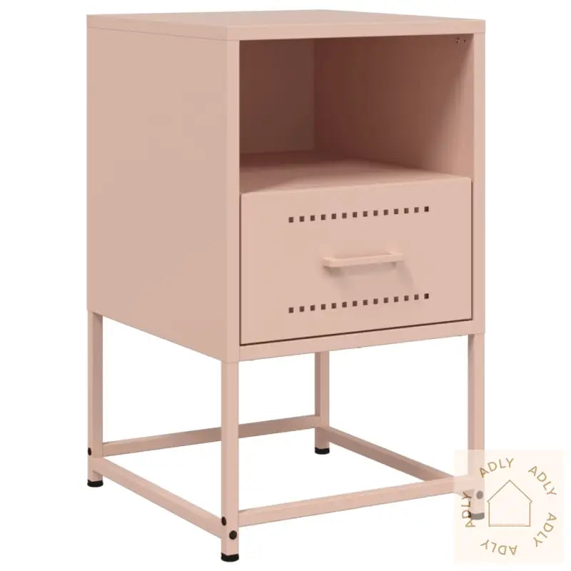Nattbord 2 Stk Rosa 36X39X60,5 Cm Stål