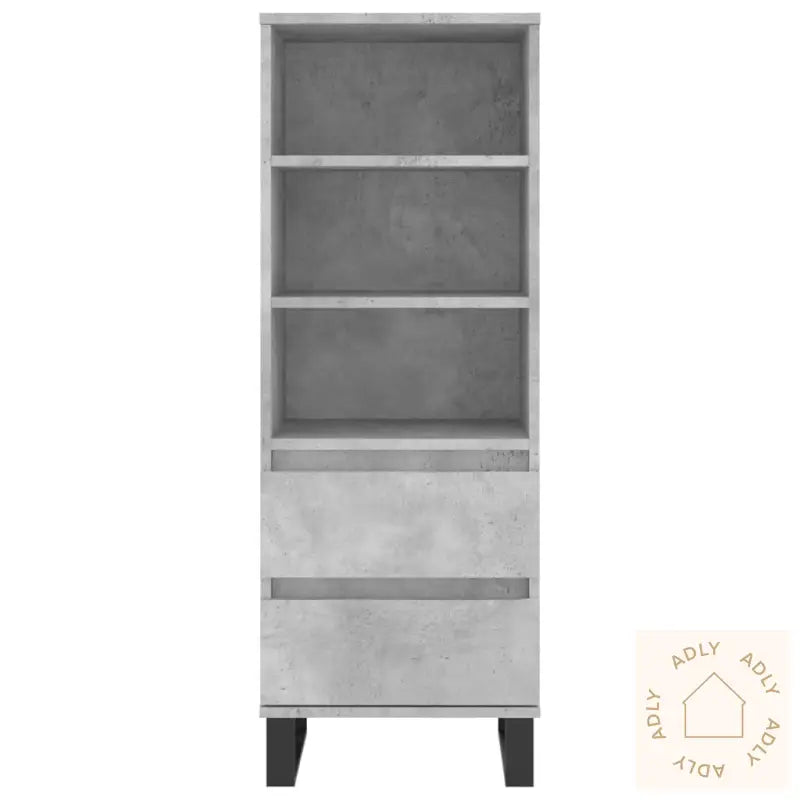 Highboard Betonggrå 40X36X110 Cm Konstruert Tre