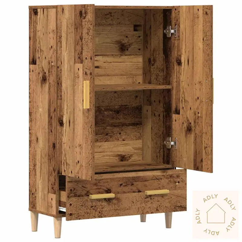Highboard Gammelt Tre 70X31X115 Cm Konstruert Tre