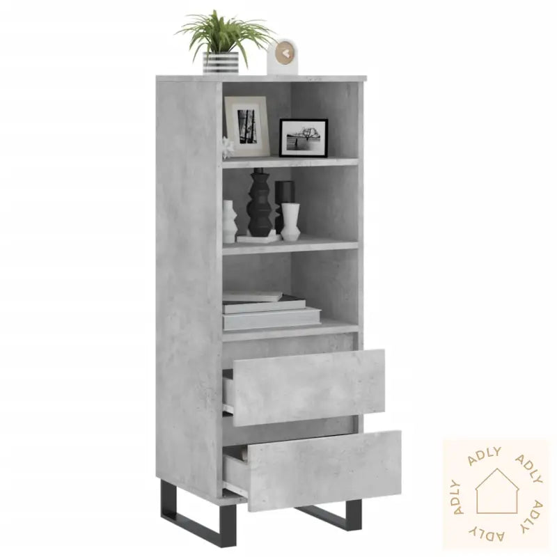 Highboard Betonggrå 40X36X110 Cm Konstruert Tre