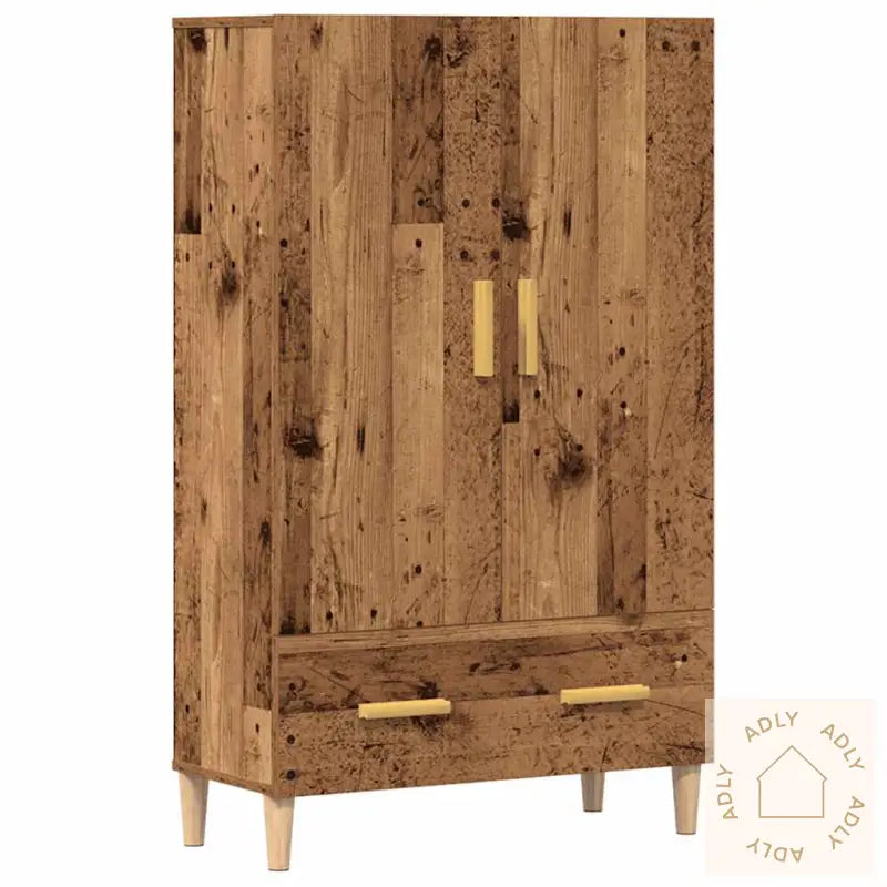 Highboard Gammelt Tre 70X31X115 Cm Konstruert Tre