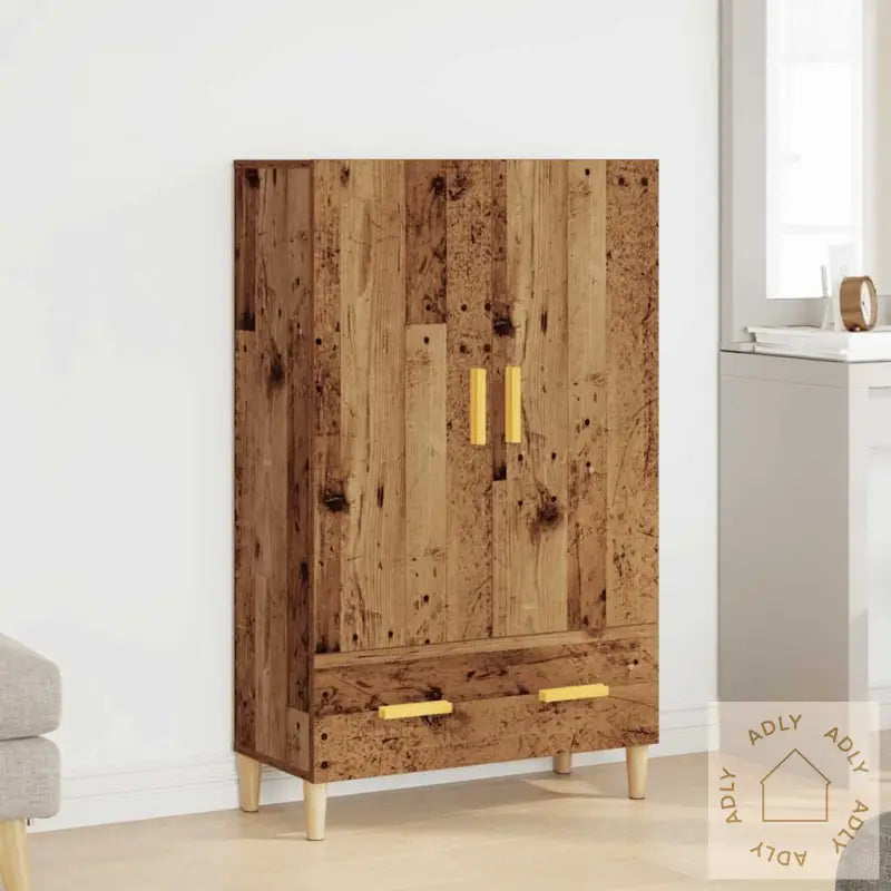 Highboard Gammelt Tre 70X31X115 Cm Konstruert Tre