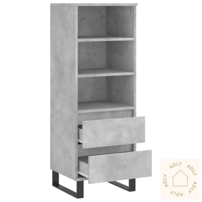 Highboard Betonggrå 40X36X110 Cm Konstruert Tre