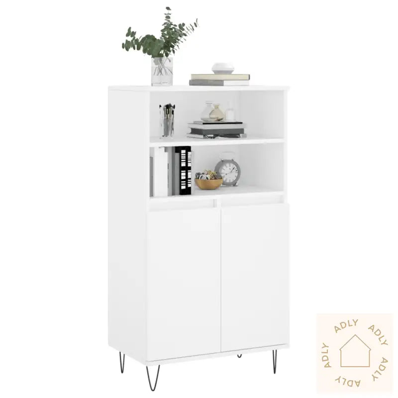 Highboard Hvit 60X36X110 Cm Konstruert Tre