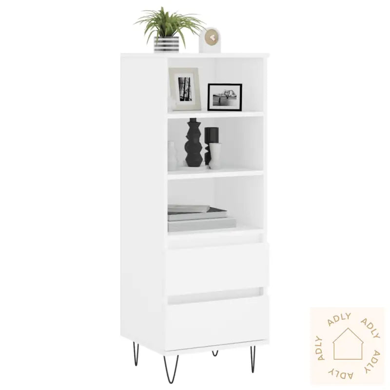 Highboard Hvit 40X36X110 Cm Konstruert Tre