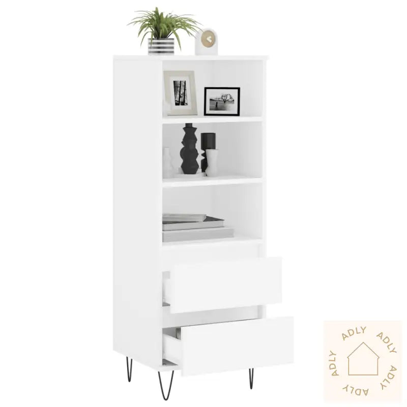 Highboard Hvit 40X36X110 Cm Konstruert Tre