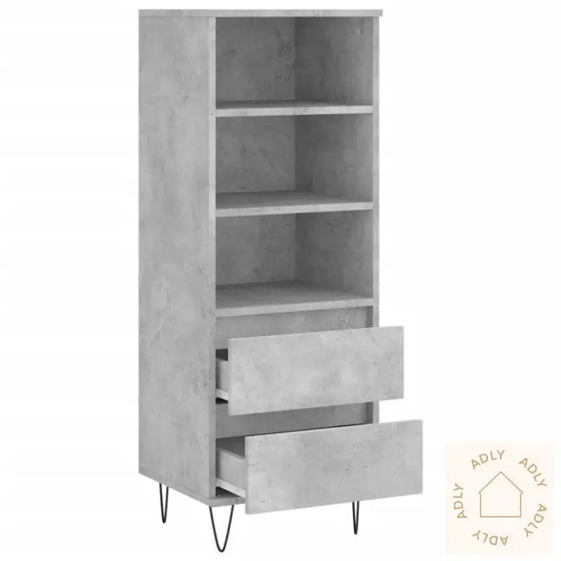 Highboard Betonggrå 40X36X110 Cm Konstruert Tre