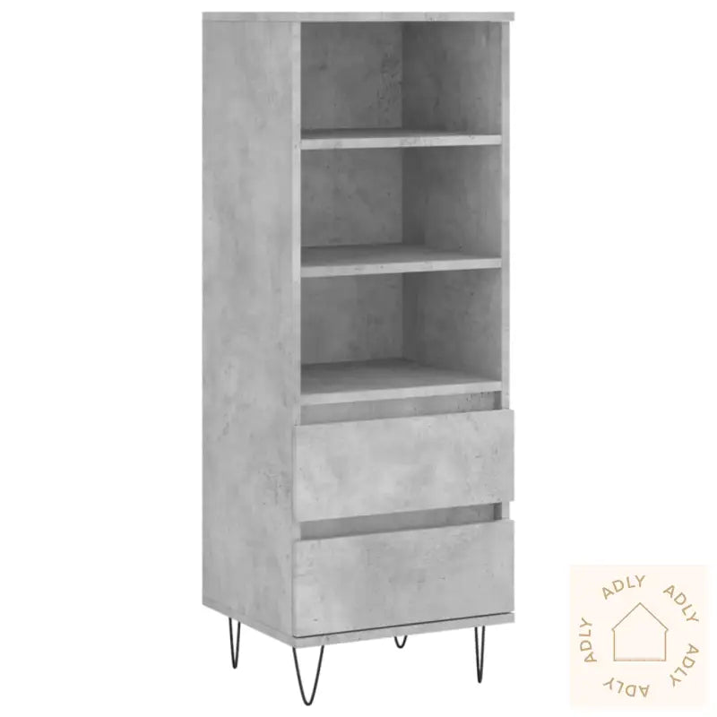 Highboard Betonggrå 40X36X110 Cm Konstruert Tre