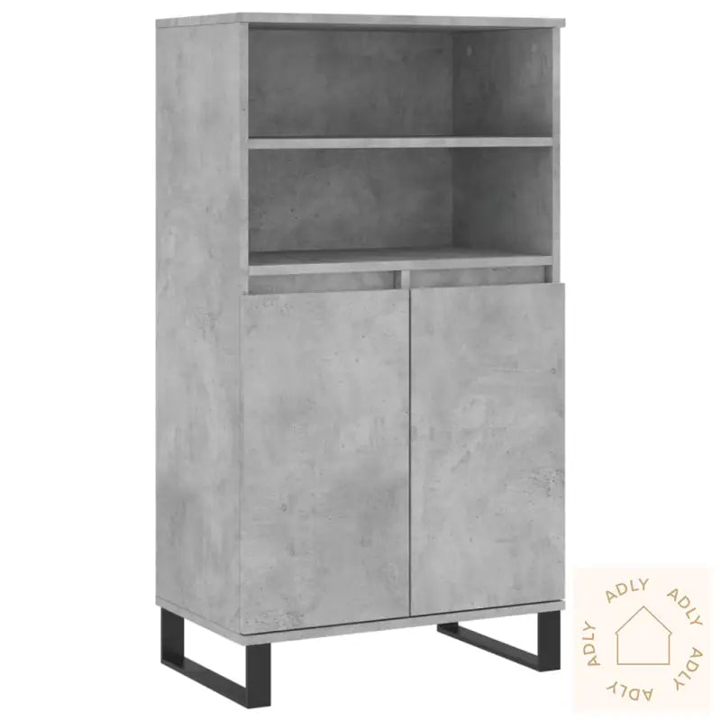 Highboard Betonggrå 60X36X110 Cm Konstruert Tre