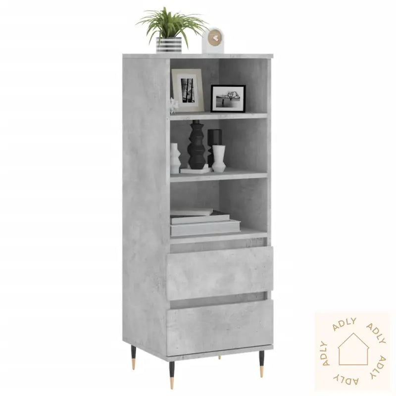 Highboard Betonggrå 40X36X110 Cm Konstruert Tre