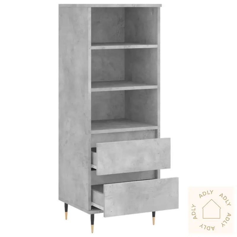 Highboard Betonggrå 40X36X110 Cm Konstruert Tre