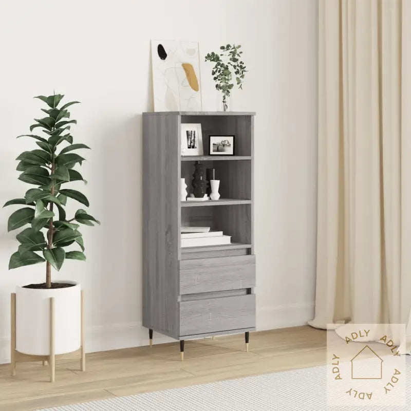 Highboard Grå Sonoma 40X36X110 Cm Konstruert Tre