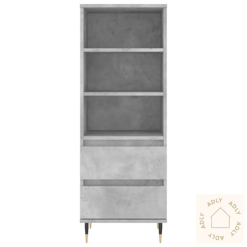 Highboard Betonggrå 40X36X110 Cm Konstruert Tre