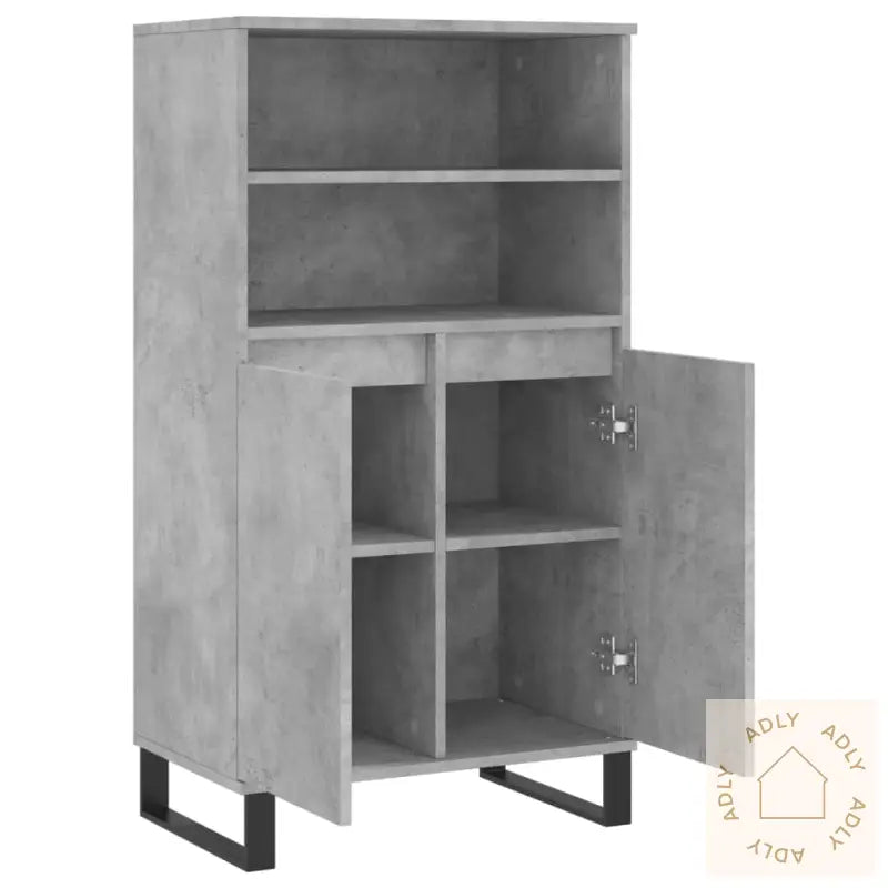 Highboard Betonggrå 60X36X110 Cm Konstruert Tre
