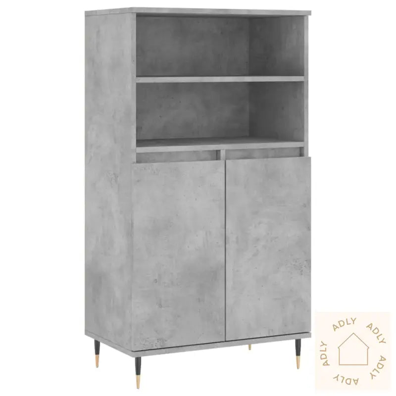 Highboard Betonggrå 60X36X110 Cm Konstruert Tre