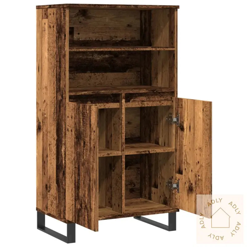 Highboard Gammelt Tre 60X36X110 Cm Konstruert Tre