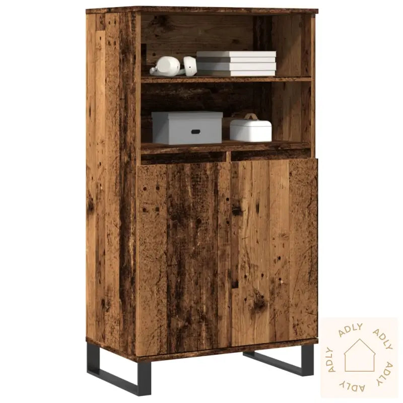 Highboard Gammelt Tre 60X36X110 Cm Konstruert Tre