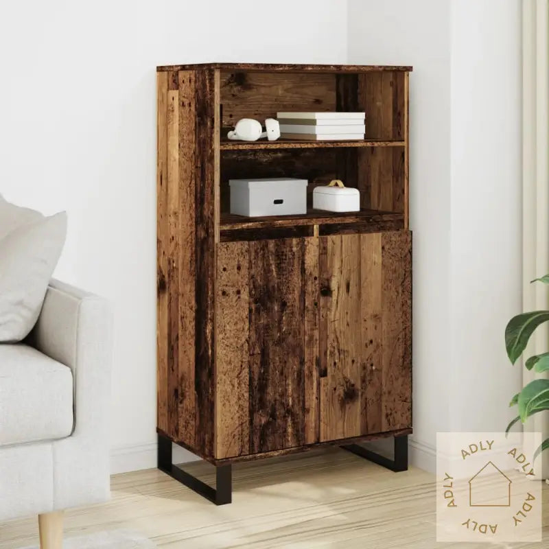 Highboard Gammelt Tre 60X36X110 Cm Konstruert Tre