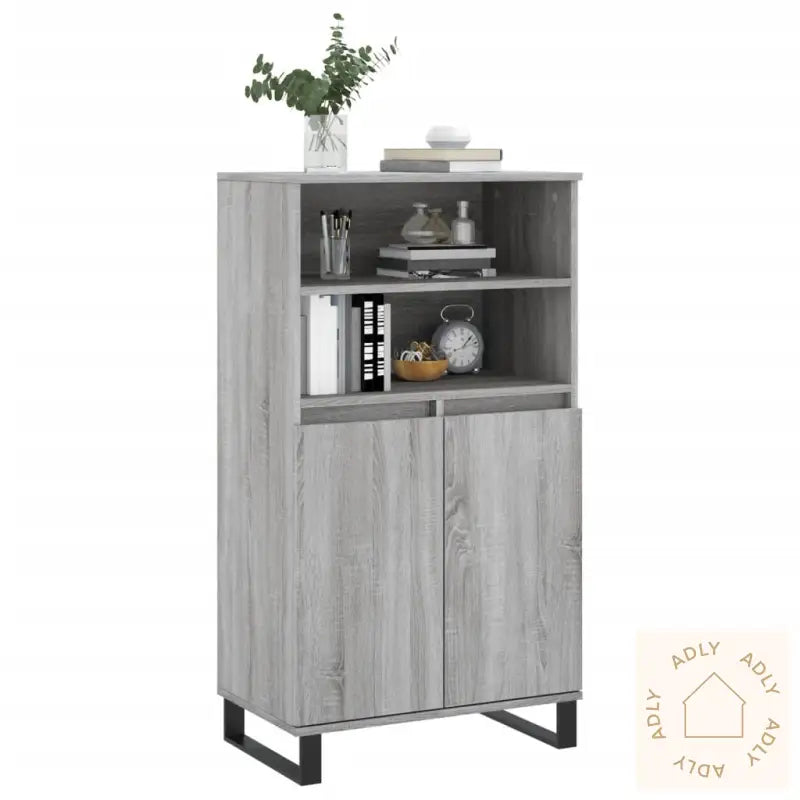 Highboard Grå Sonoma 60X36X110 Cm Konstruert Tre