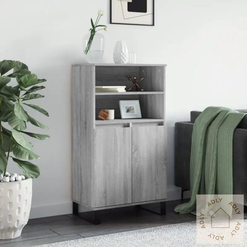Highboard Grå Sonoma 60X36X110 Cm Konstruert Tre