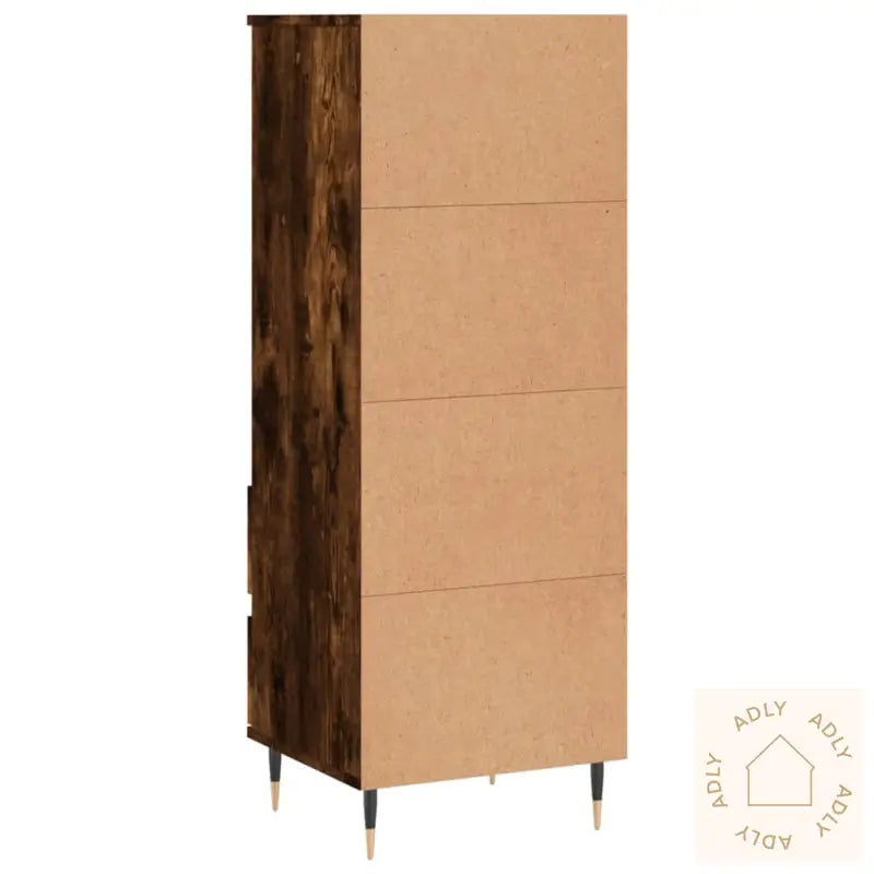 Highboard Røkt Eik 40X36X110 Cm Konstruert Tre