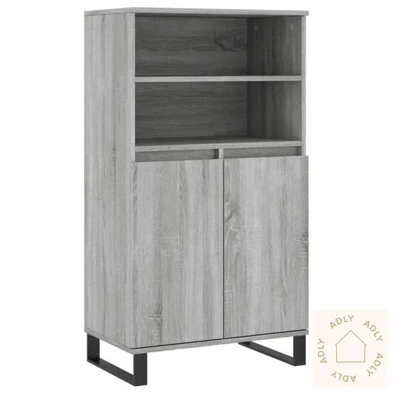 Highboard Grå Sonoma 60X36X110 Cm Konstruert Tre