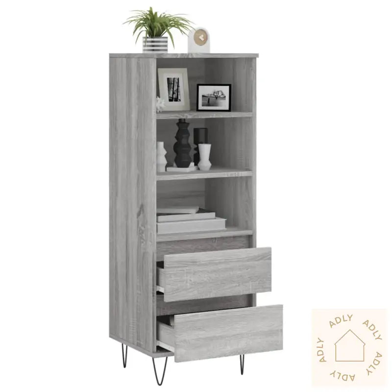Highboard Grå Sonoma 40X36X110 Cm Konstruert Tre
