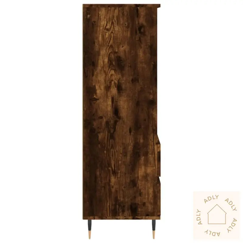 Highboard Røkt Eik 40X36X110 Cm Konstruert Tre