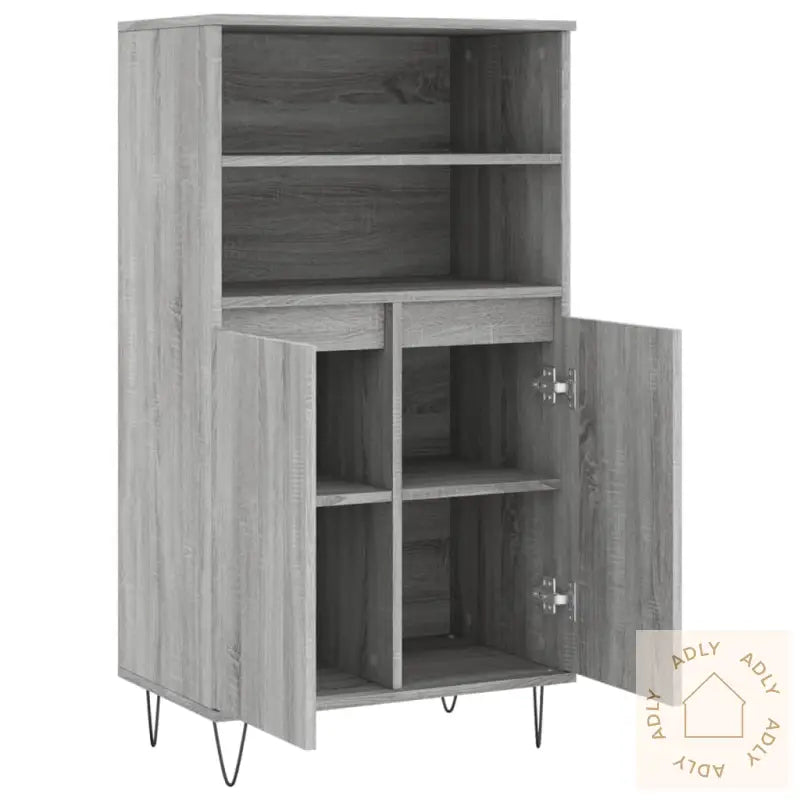 Highboard Grå Sonoma 60X36X110 Cm Konstruert Tre