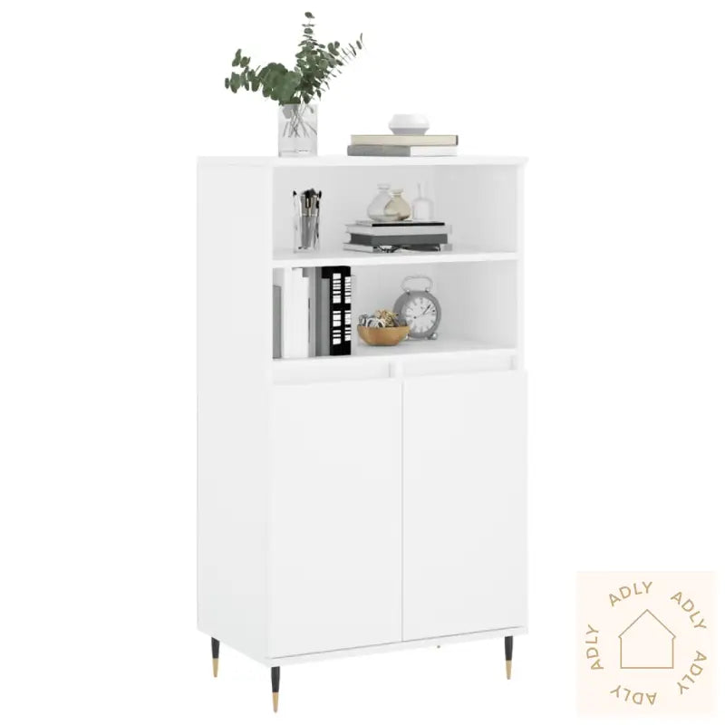 Highboard Hvit 60X36X110 Cm Konstruert Tre