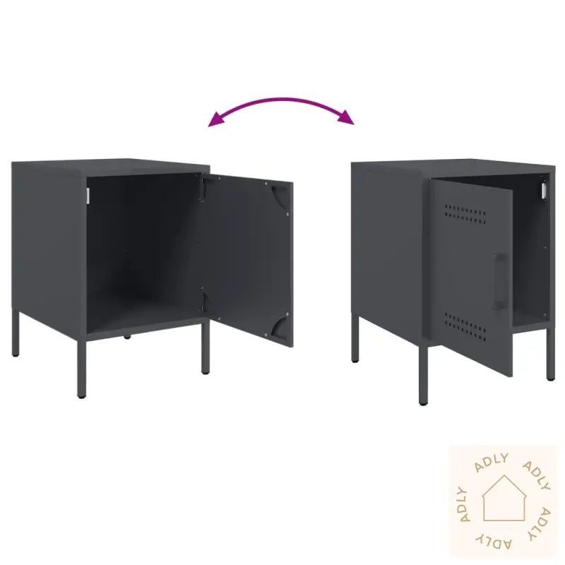 Nattbord Antrasitt 36X39X50,5 Cm Stål