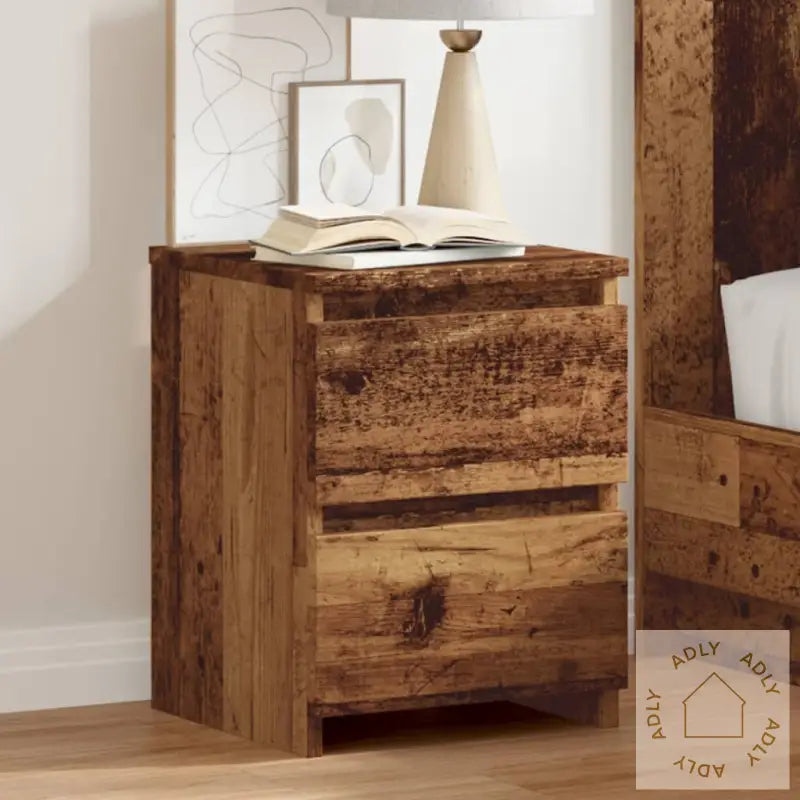 Nattbord Gammelt Tre 30X30X40 Cm Konstruert Tre