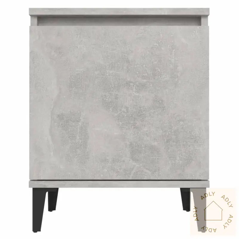 Nattbord Med Metallben Betonggrå 40X30X50 Cm