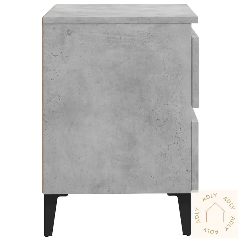 Nattbord 2 Stk Betonggrå 40X35X50 Cm Konstruert Tre