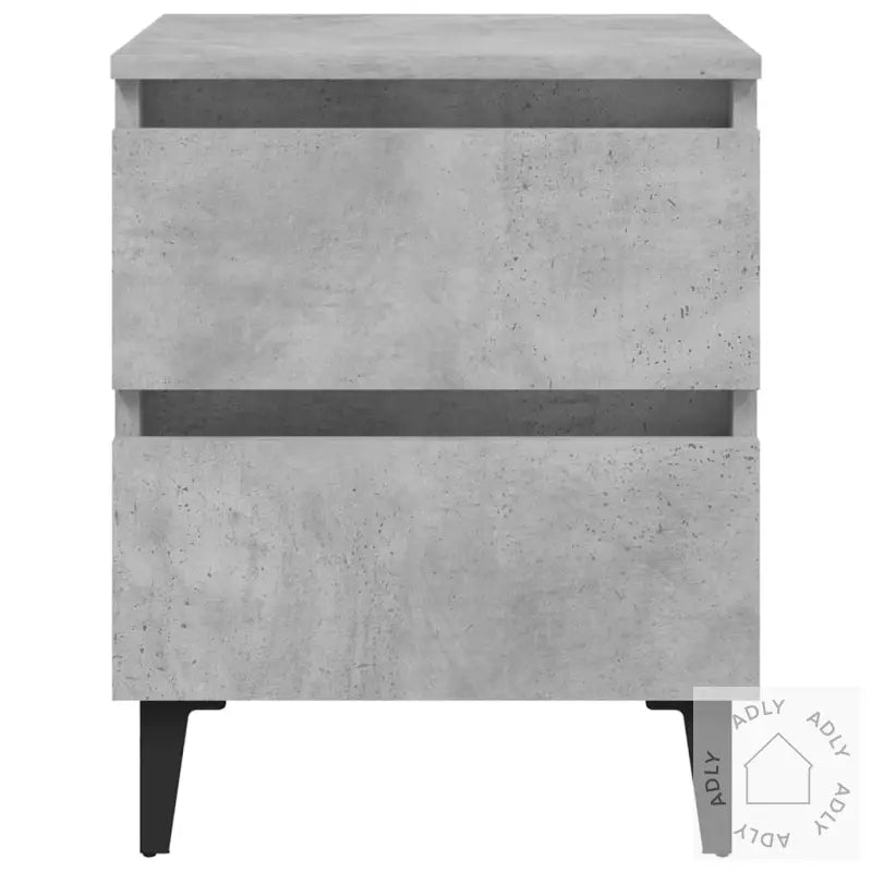 Nattbord 2 Stk Betonggrå 40X35X50 Cm Konstruert Tre