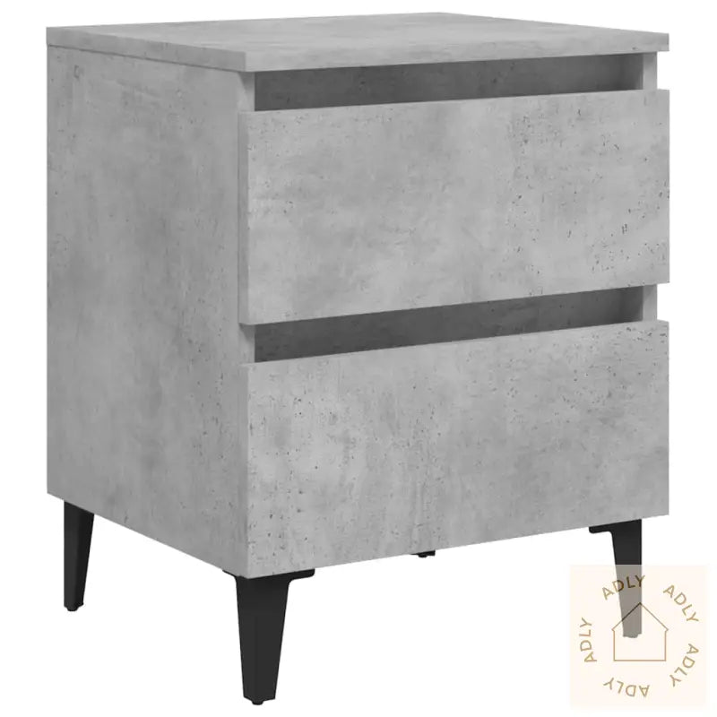 Nattbord 2 Stk Betonggrå 40X35X50 Cm Konstruert Tre