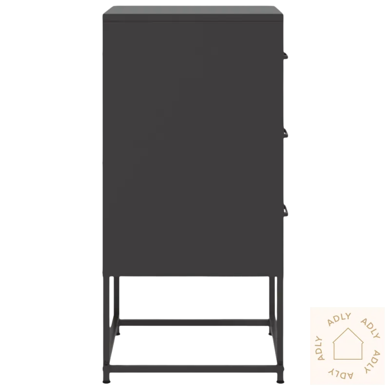 Dark gray industrielt nattbord robuste til soverommet i Industrielt Nattbord-serien