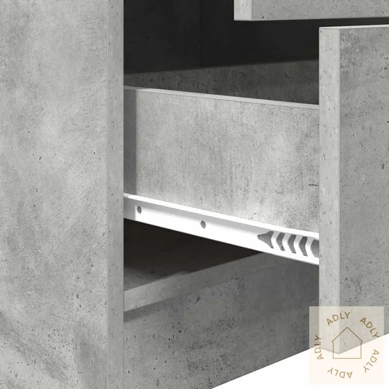 Skrivebord Med Lagring Betonggrå Ingeniørtre