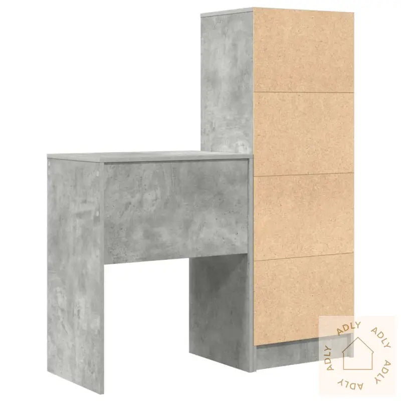 Skrivebord Med Lagring Betonggrå Ingeniørtre